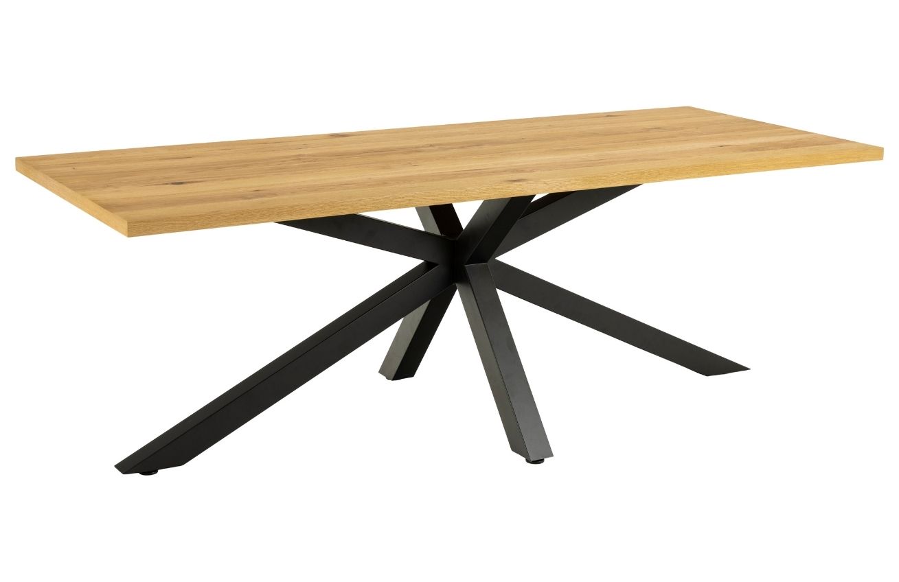 Scandi Dřevěný jídelní stůl s kovovou podnoží Skyline 220 x 90 cm