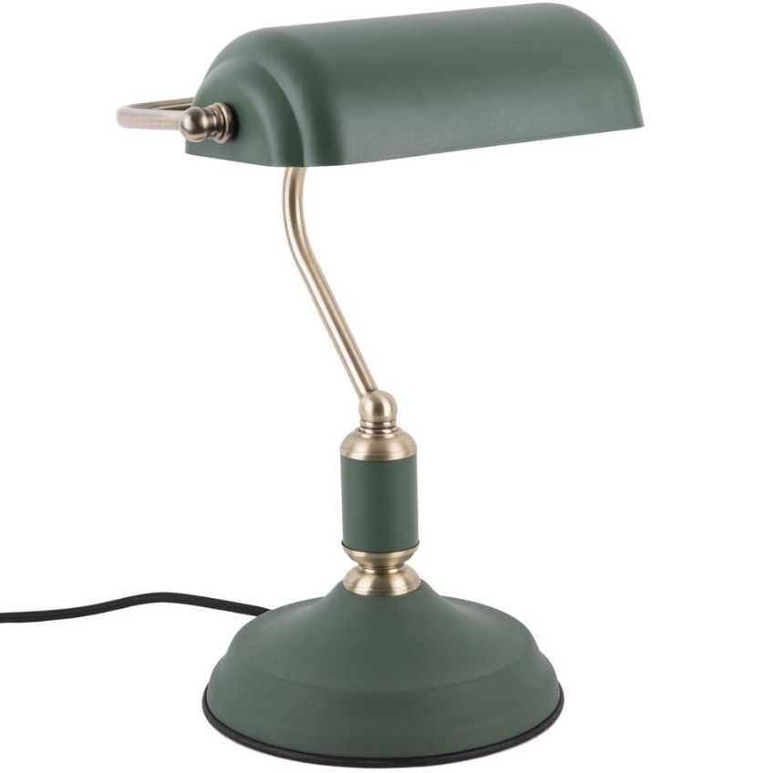 Scandi Tmavě zelená kovová stolní lampa Fester