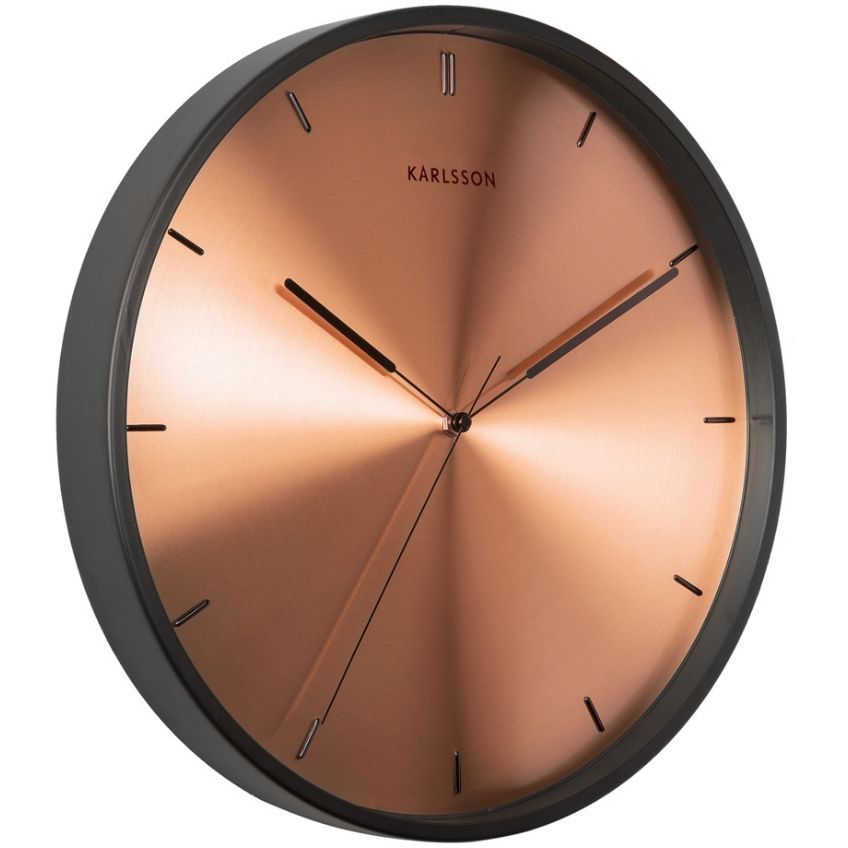 Time for home Kovové černo měděné nástěnné hodiny Mariska 40 cm
