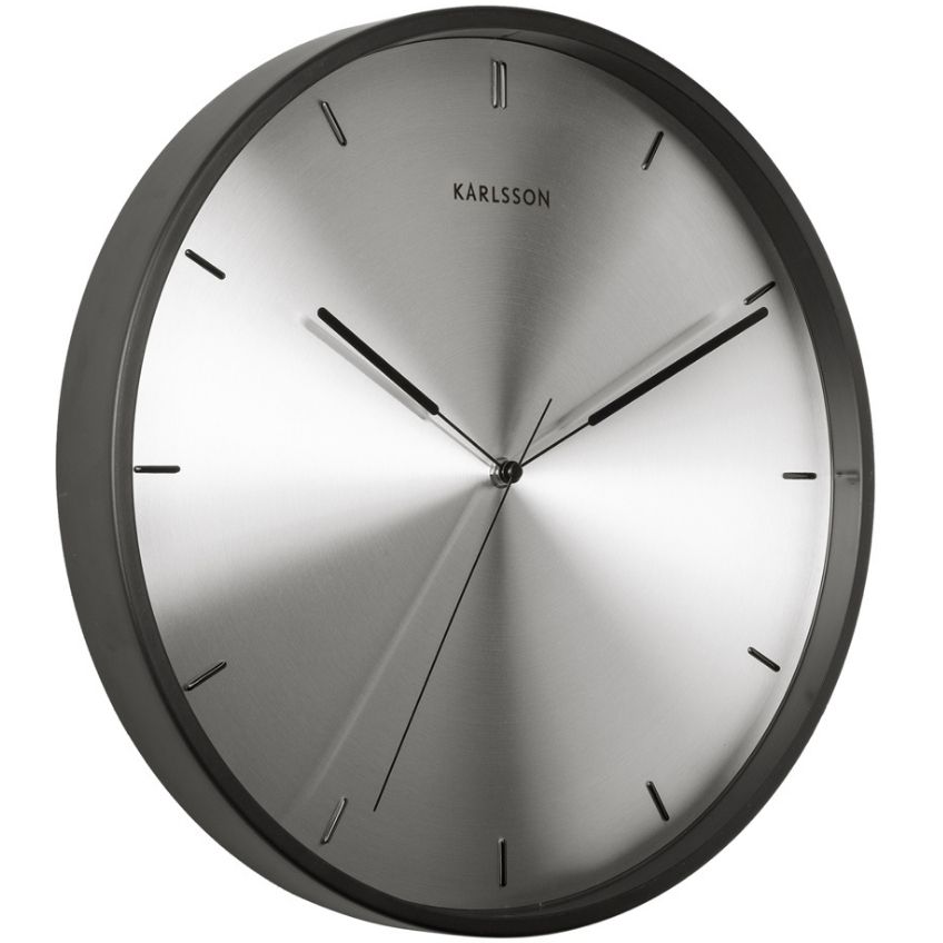 Time for home Kovové černo stříbrné nástěnné hodiny Mariska 40 cm