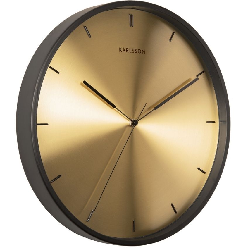 Time for home Kovové černo zlaté nástěnné hodiny Mariska 40 cm