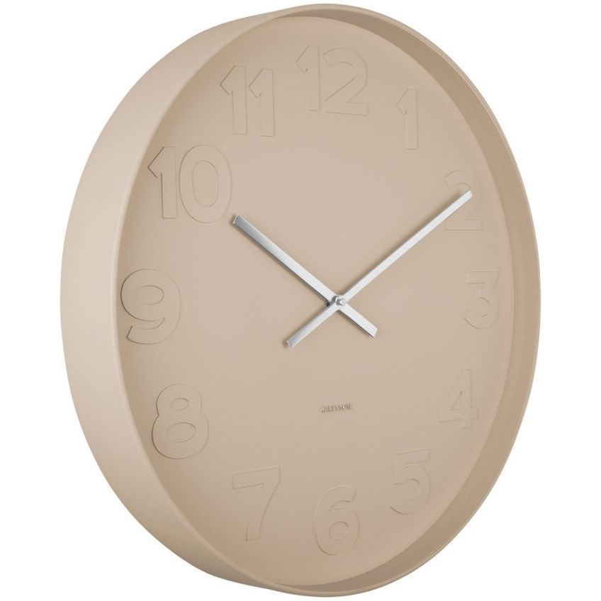 Time for home Pískové hnědé kovové nástěnné hodiny Carissa 51 cm