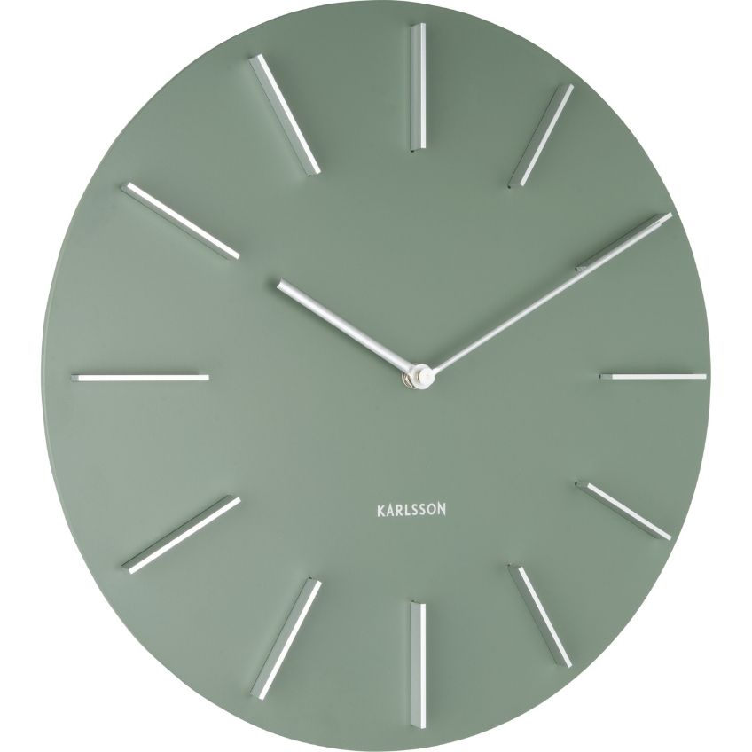 Time for home Zeleno stříbrné nástěnné hodiny Uran 40 cm