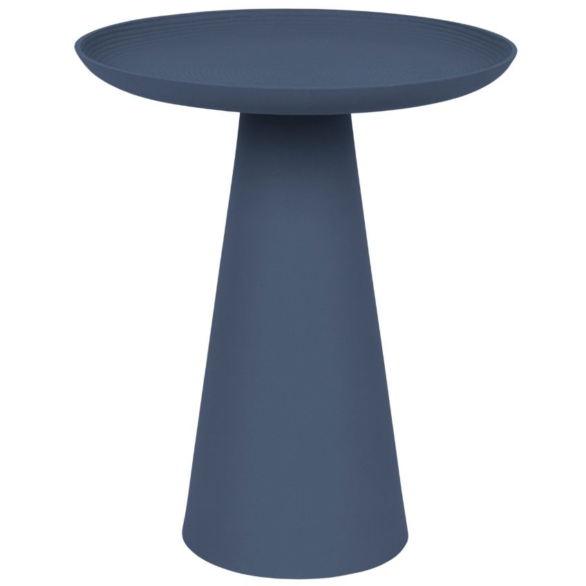 Tmavě modrý kovový odkládací stolek WLL RINGAR 34