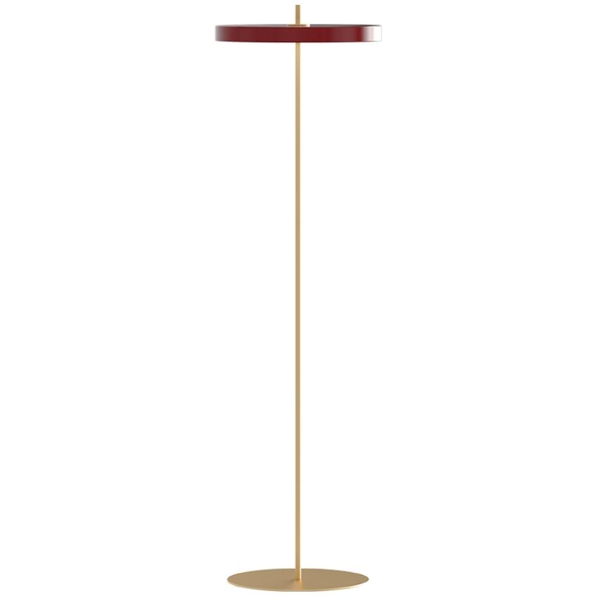 Vínově červená kovová stojací lampa UMAGE ASTERIA 150 cm
