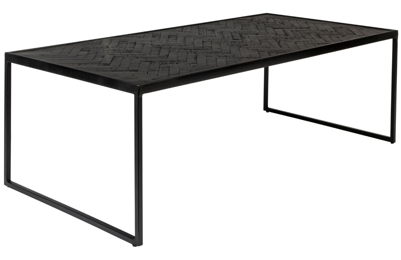 Černý teakový konferenční stolek WLL PARKER 120 x 60 cm