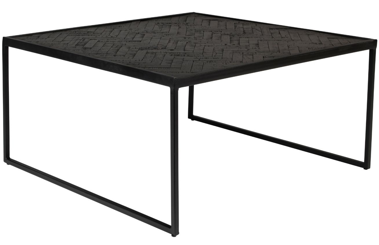 Černý teakový konferenční stolek WLL PARKER 80 x 80 cm