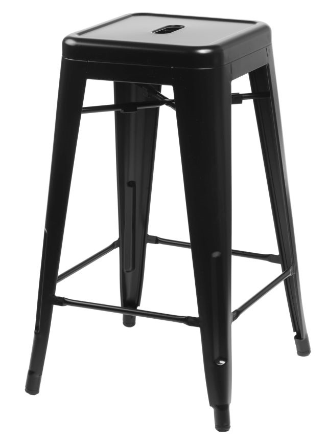 Culty Černá kovová barová židle Tolix 66 cm