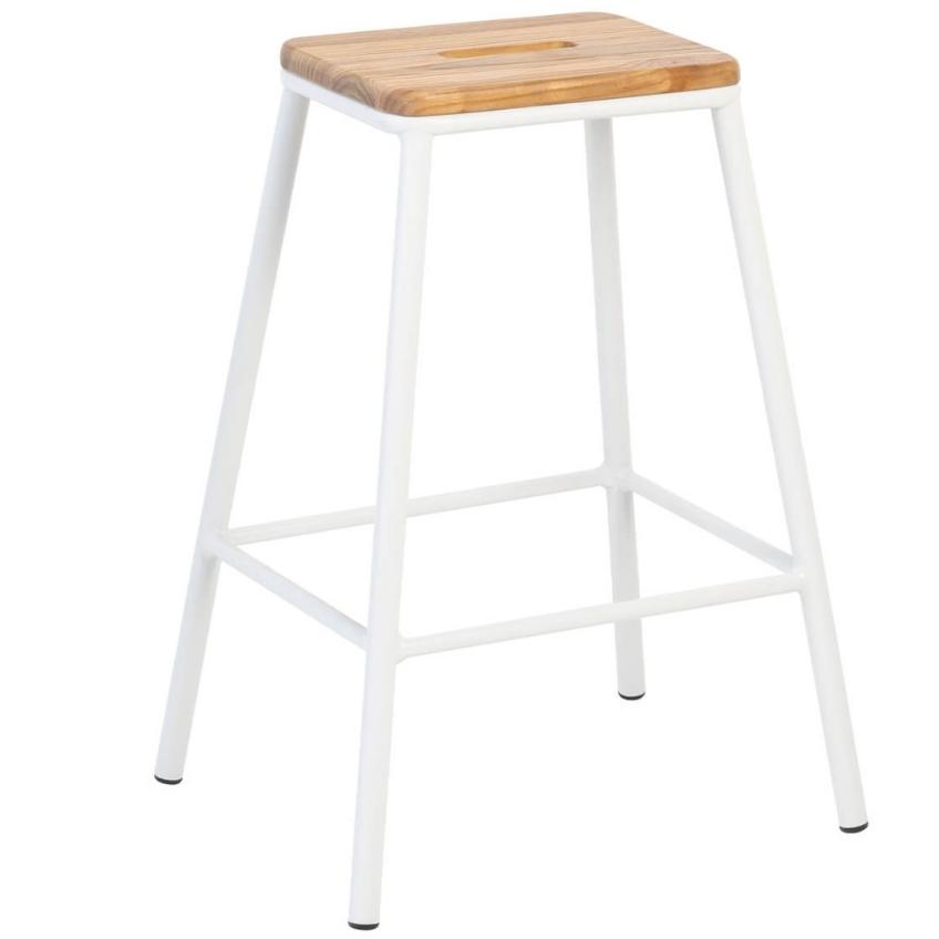 Bílá dřevěná barová židle Somcasa Ariel 67 cm