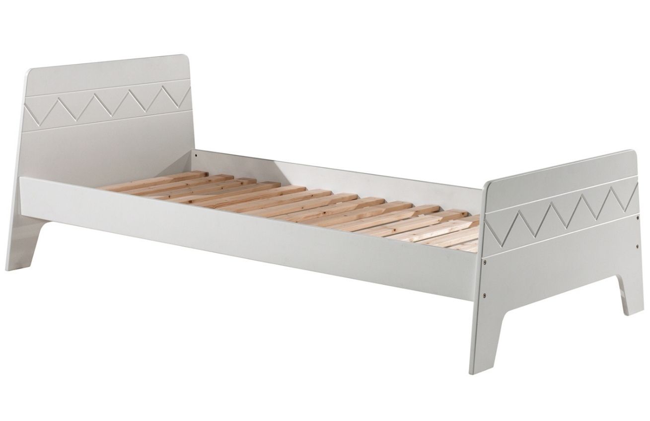 Bílá lakovaná postel Vipack Wynnie 90 x 200 cm