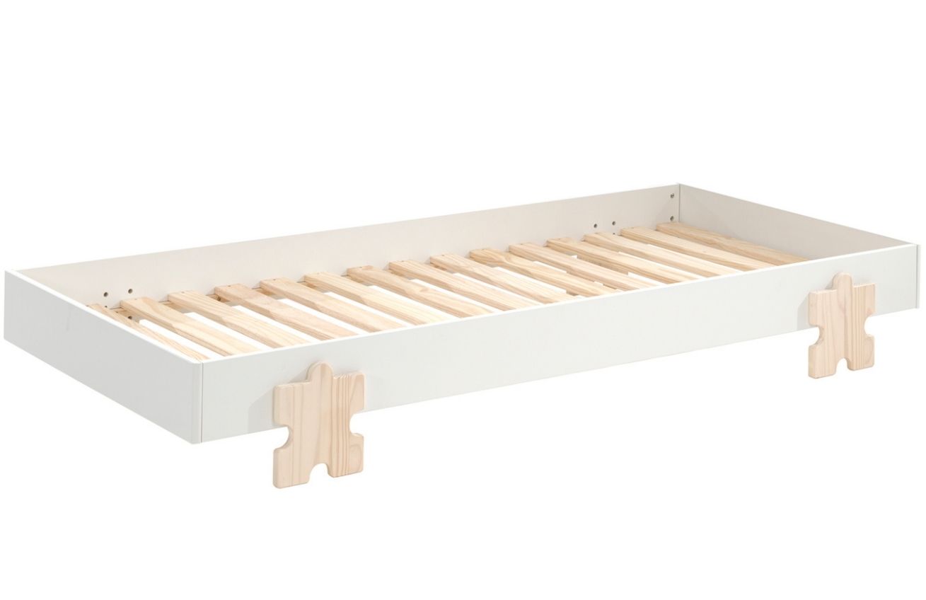 Bílá lakovaná stohovatelná postel Vipack Modulo Puzzle 90 x 200 cm
