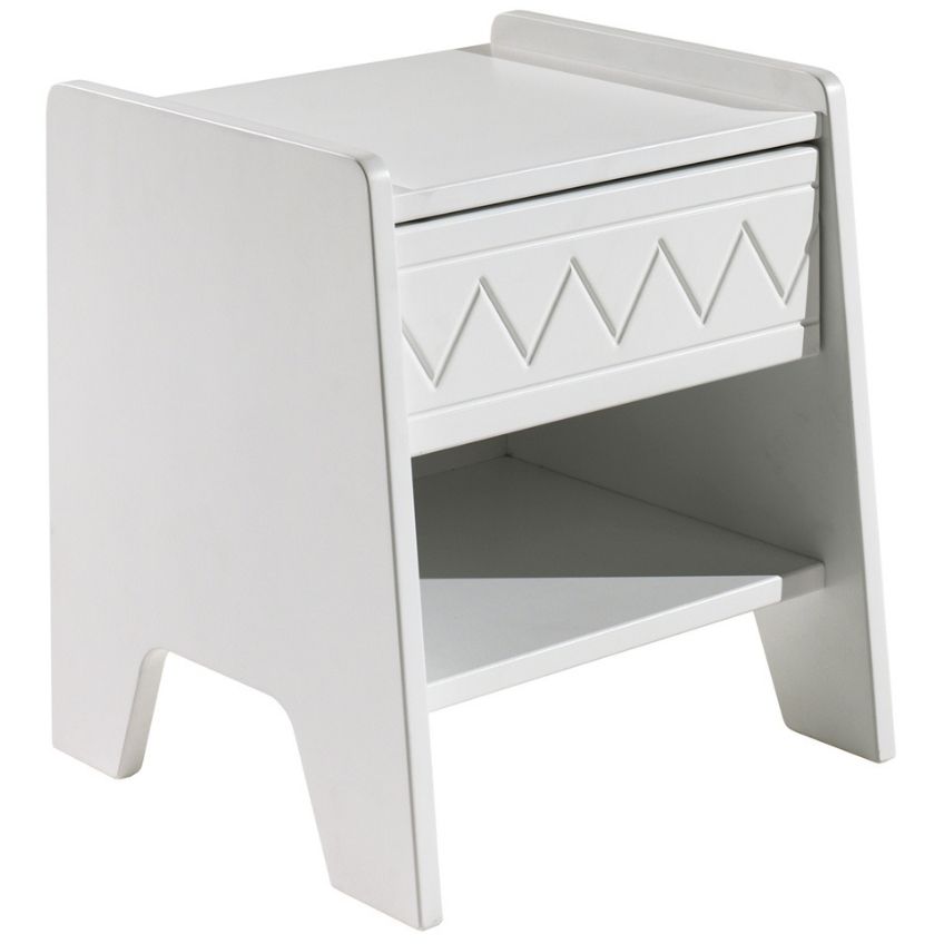 Bílý lakovaný noční stolek Vipack Wynnie 40 x 40 cm