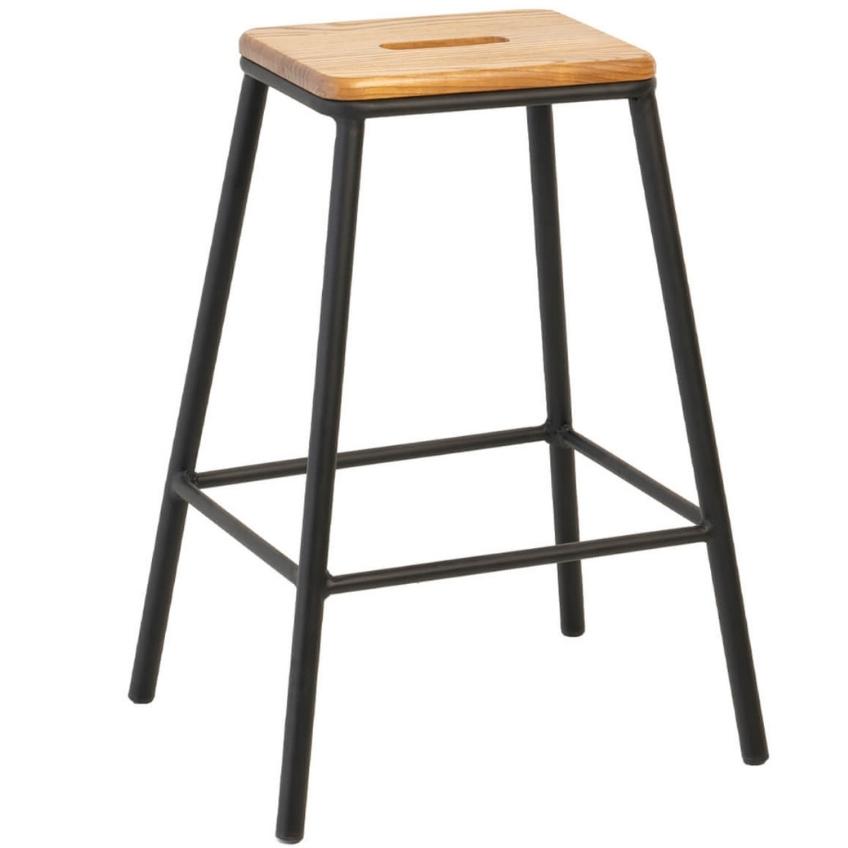 Černá dřevěná barová židle Somcasa Ariel 67 cm