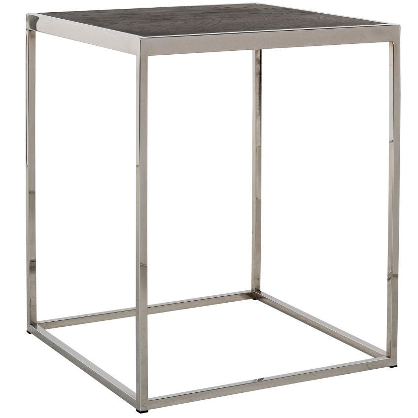Černo stříbrný dubový odkládací stolek Richmond Blackbone 50 x 50 cm
