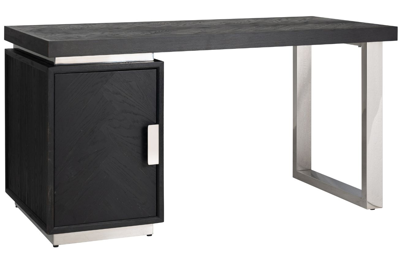 Černo stříbrný pracovní stůl Richmond Blackbone 150 x 70 cm