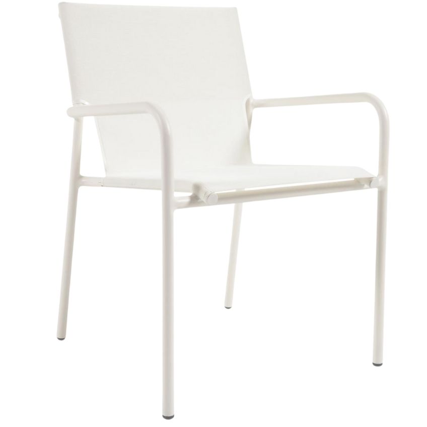 Matně bílá látková zahradní židle Kave Home Zaltana