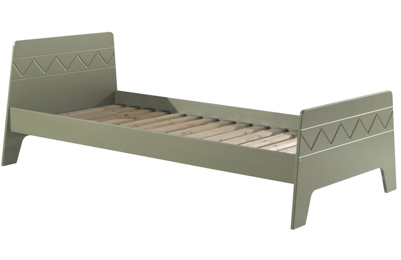 Zelená lakovaná postel Vipack Wynnie 90 x 200 cm