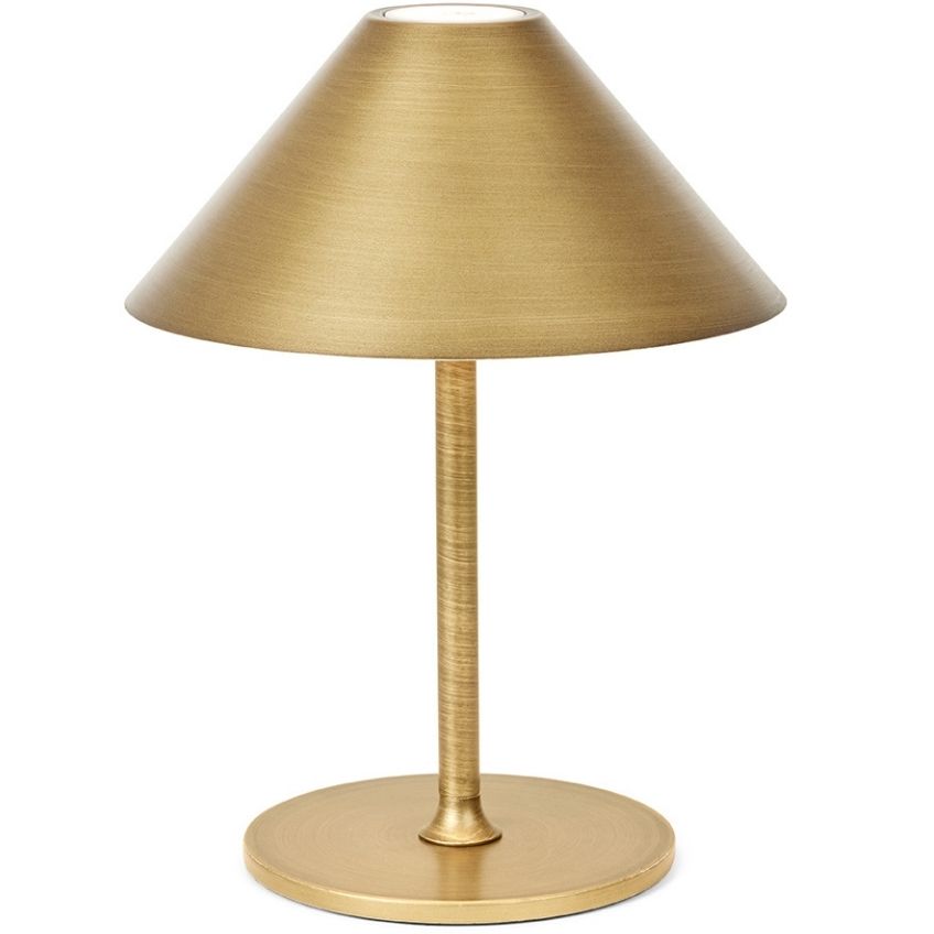 Zlatá kovová nabíjecí stolní LED lampa Halo Design Hygge