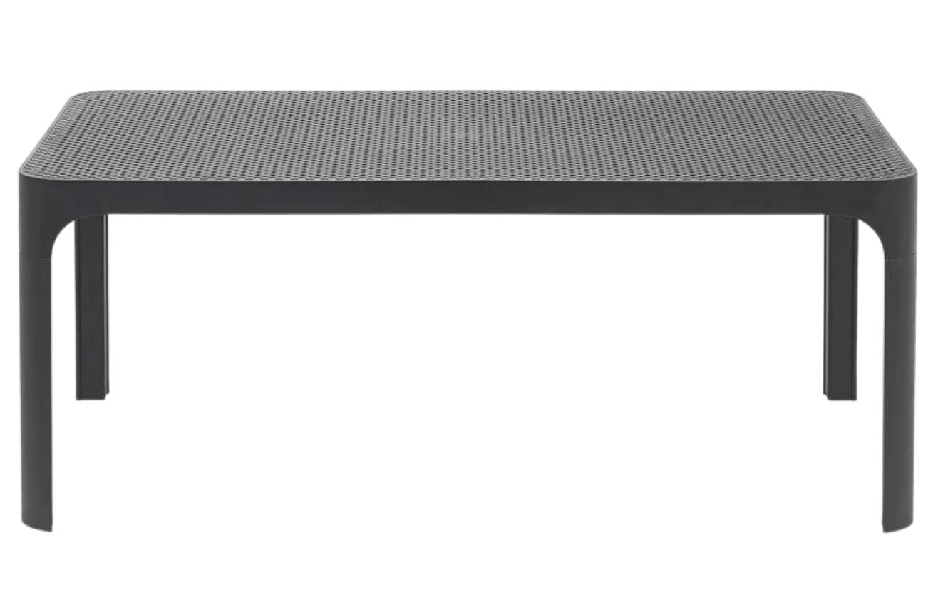 Antracitově šedý plastový zahradní konferenční stolek Nardi Net 100 x 60 cm
