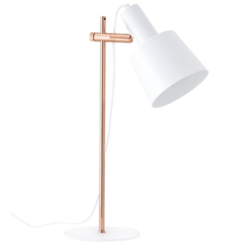 Bílá kovová stolní lampa Somcasa Estel 47 cm