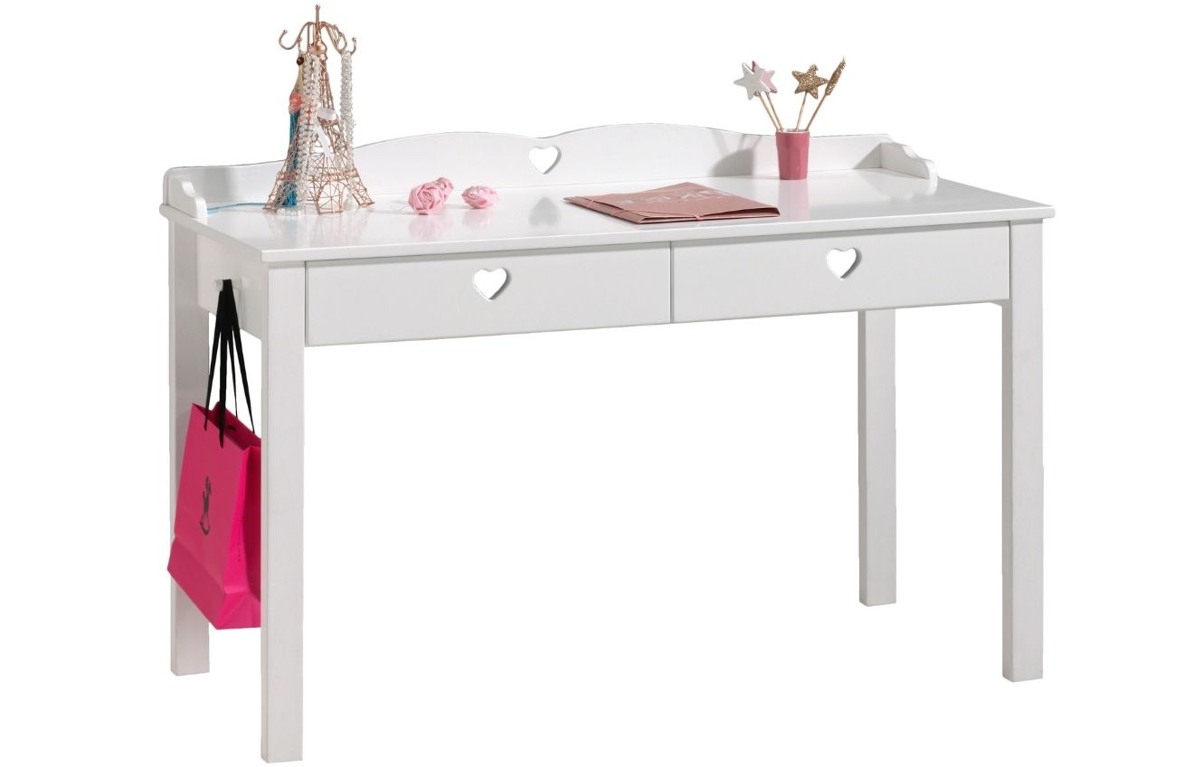 Bílý dřevěný psací stůl Vipack Amori 130 x 60 cm