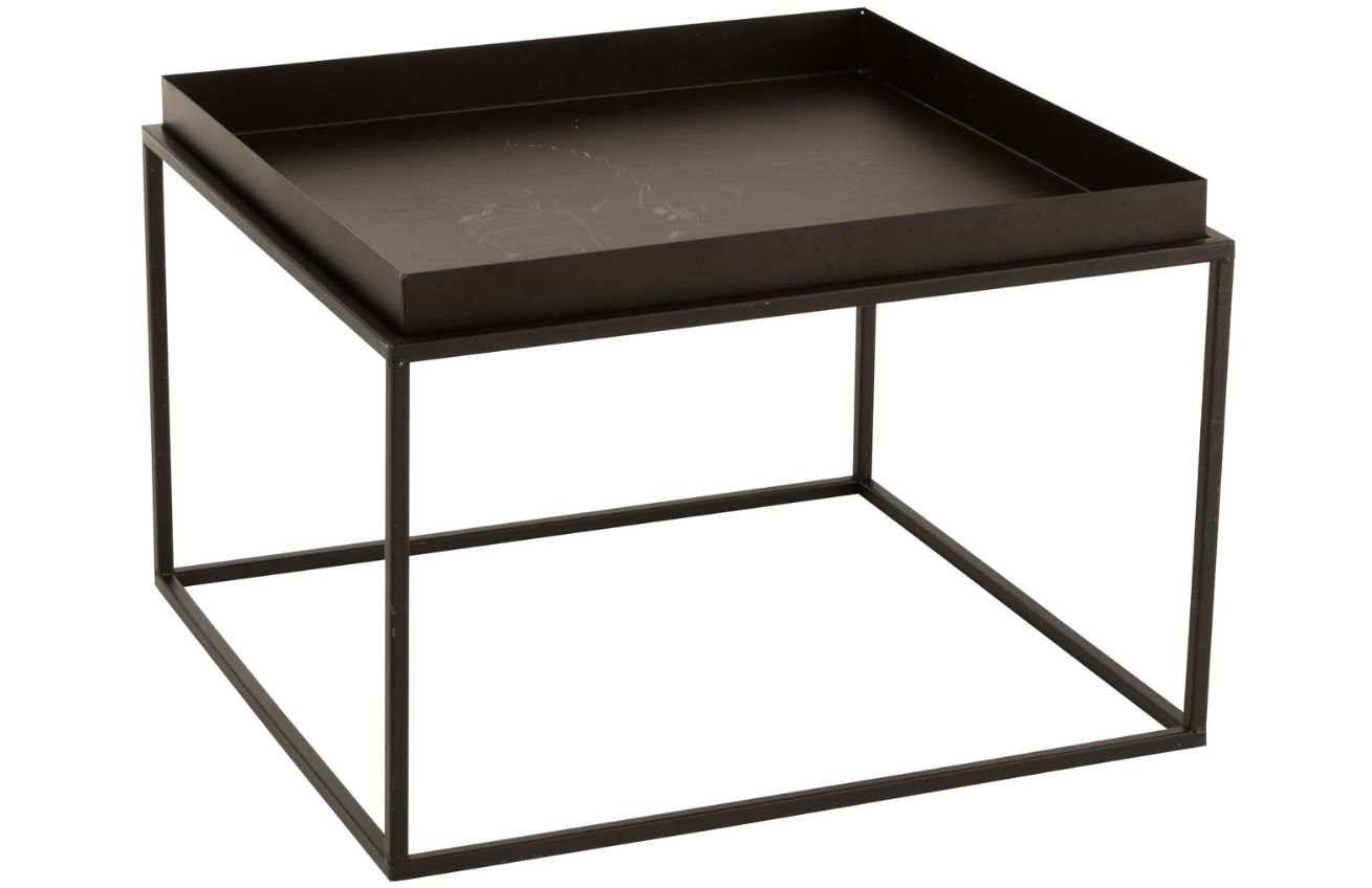 Černý kovový konferenční stolek J-line Primaso 56 x 56 cm