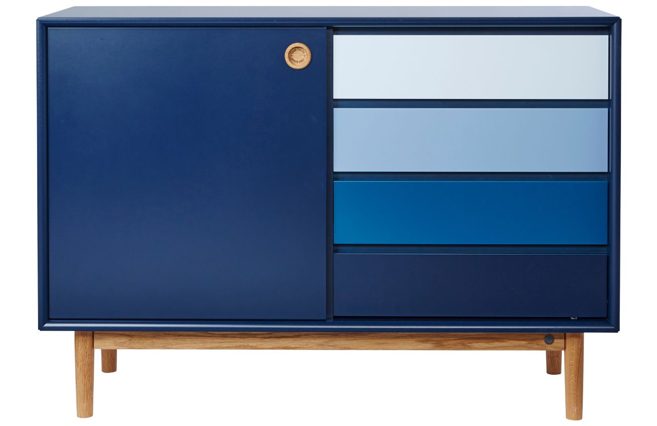 Tmavě modrá lakovaná komoda Tom Tailor Color Box 114 x 44 cm