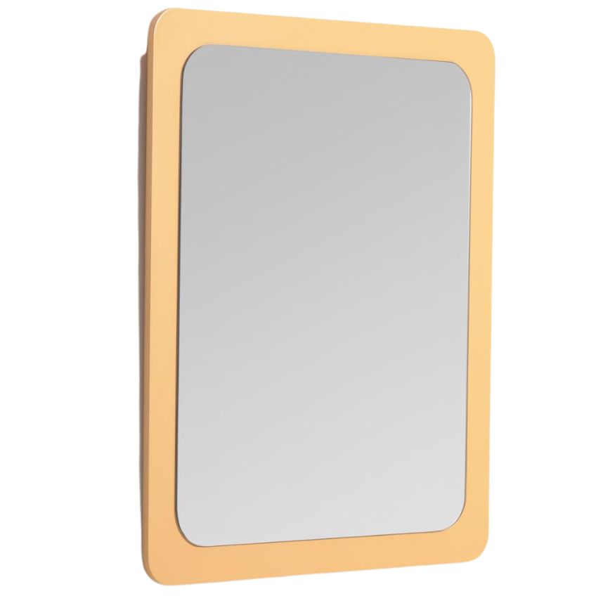 Žluté lakované závěsné zrcadlo Kave Home Velma 57 x 47 cm