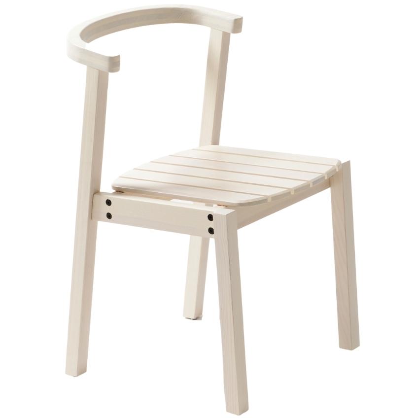 Bílá jasanová zahradní židle Poom Arc