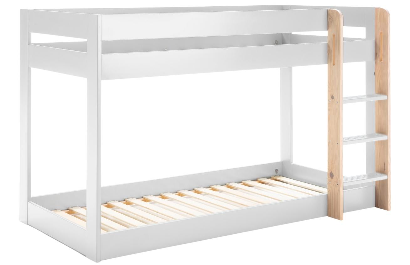 Bílá lakovaná dětská patrová postel Marckeric Angel 90 x 190 cm