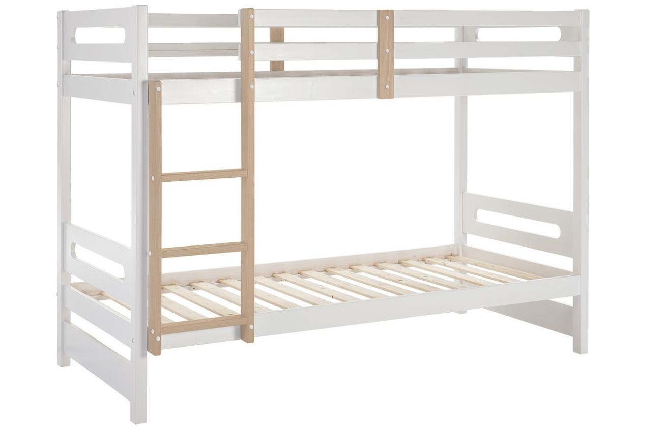 Bílá lakovaná dětská patrová postel Marckeric Sami 90 x 190 cm