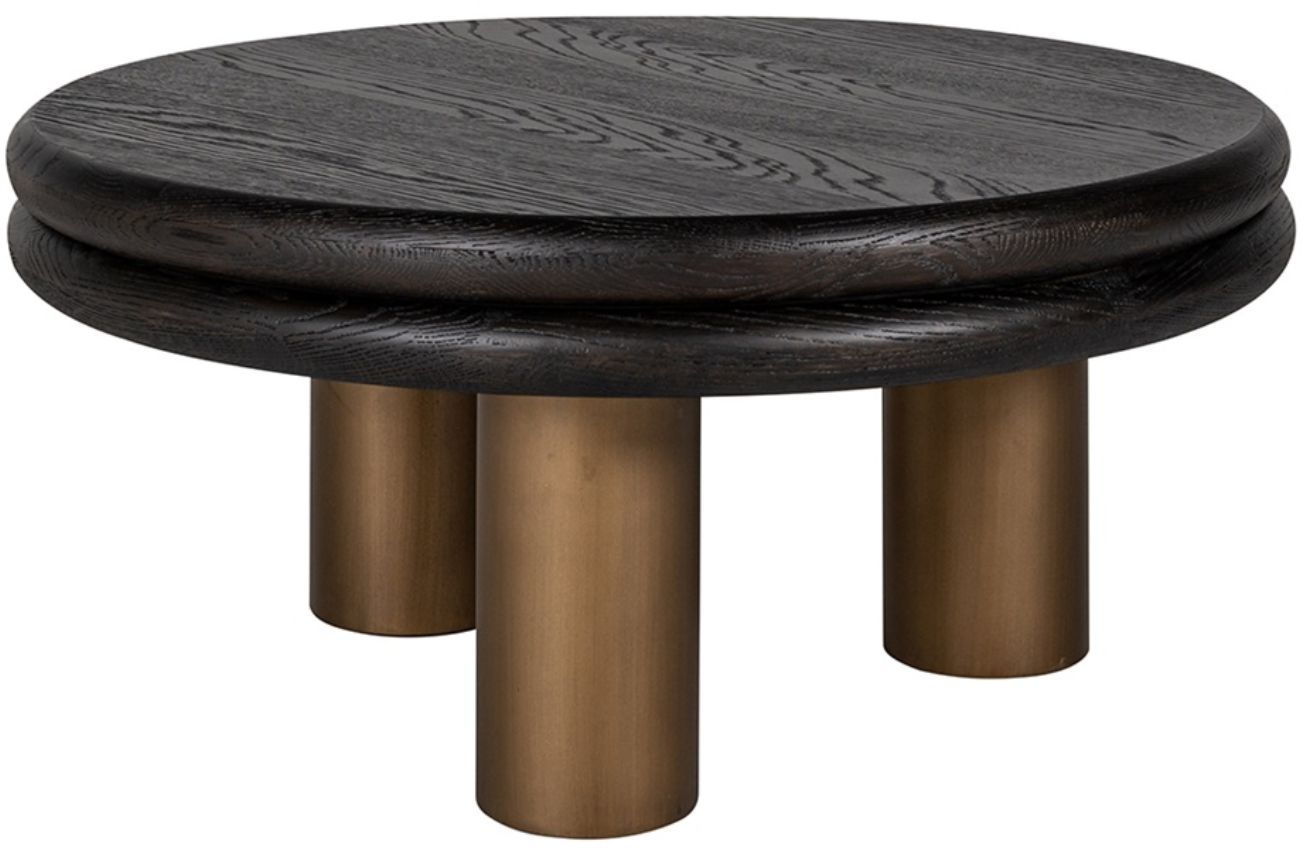 Černý dubový konferenční stolek Richmond Macaron 80 cm