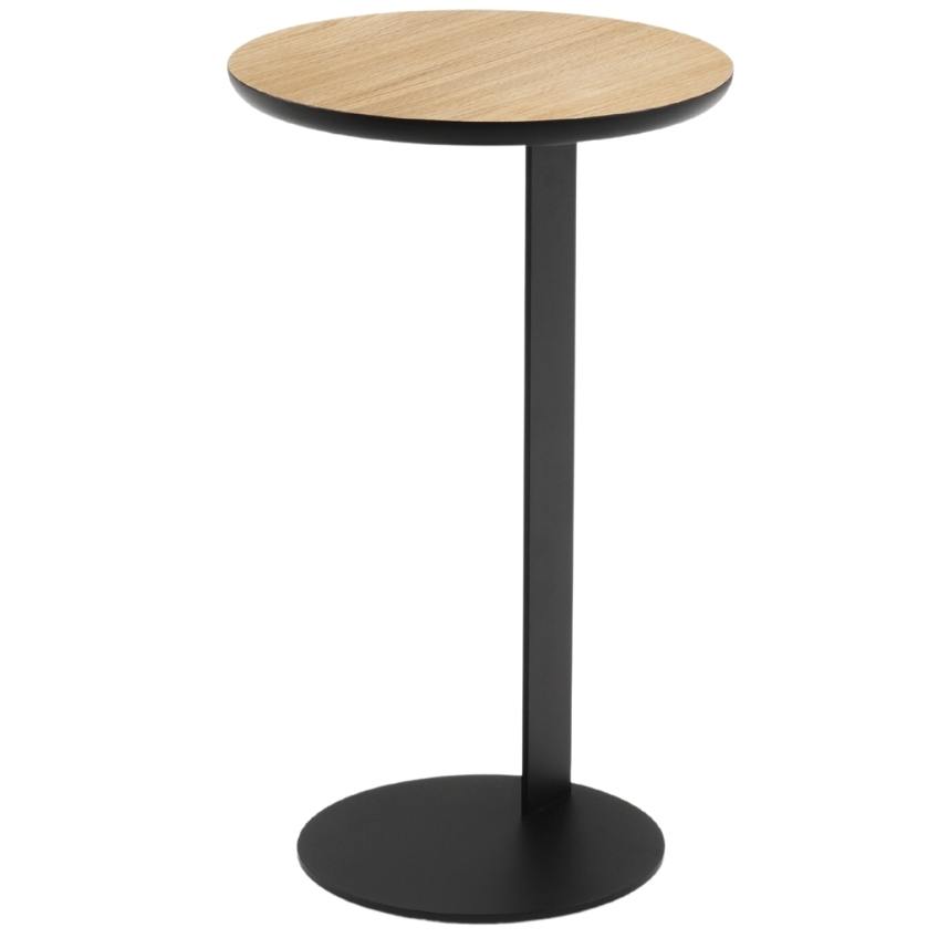 Dubový odkládací stolek MICADONI NAMIB 30 cm s kovovou podnoží
