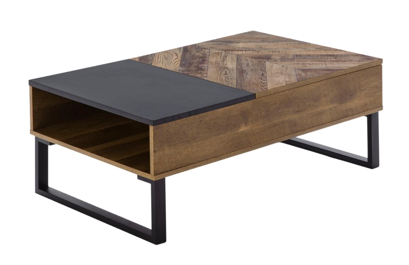 Hnědý dubový konferenční stolek Marckeric Miami 100 x 38 cm