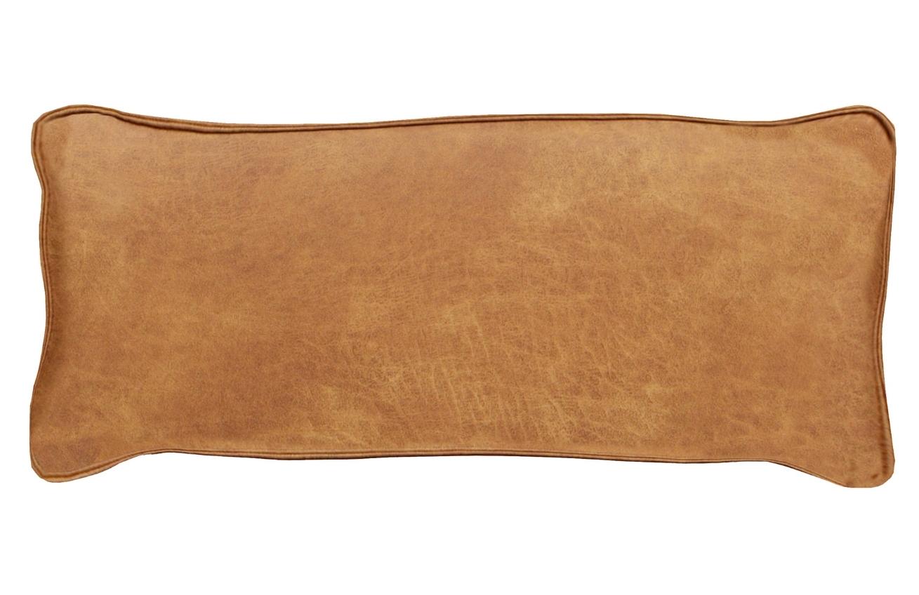 Hoorns Hnědý kožený polštář Porter 30 x 70 cm