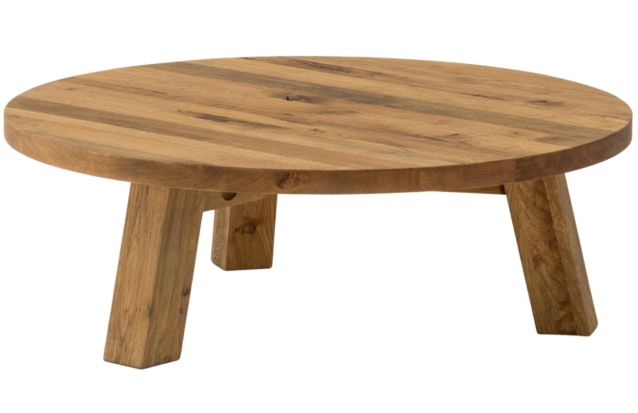 Masivní dubový kulatý konferenční stolek Cioata Cult 100 cm