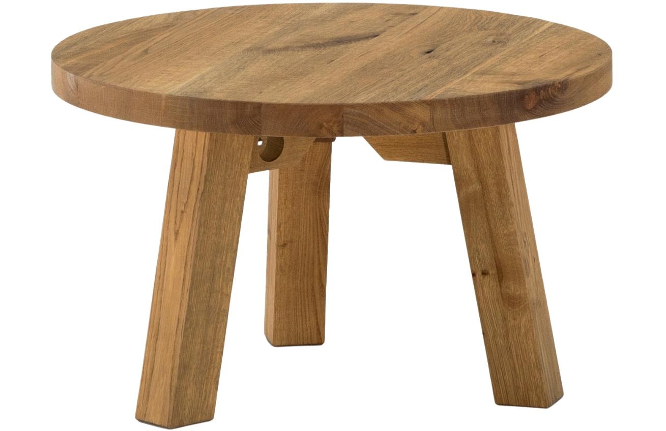 Masivní dubový kulatý konferenční stolek Cioata Cult 65 cm
