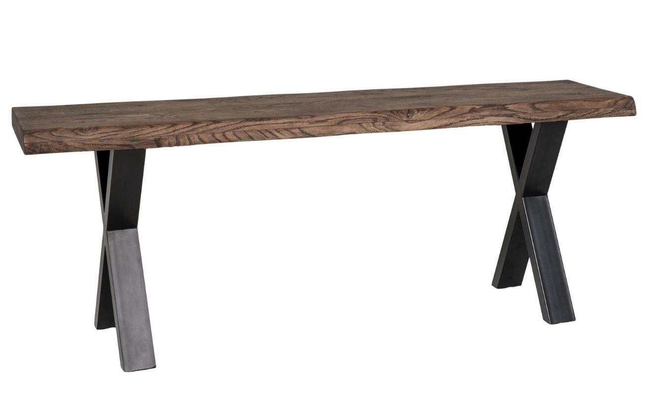 Nordic Living Hnědý dubový jídelní stůl Luon 120 x 32 cm