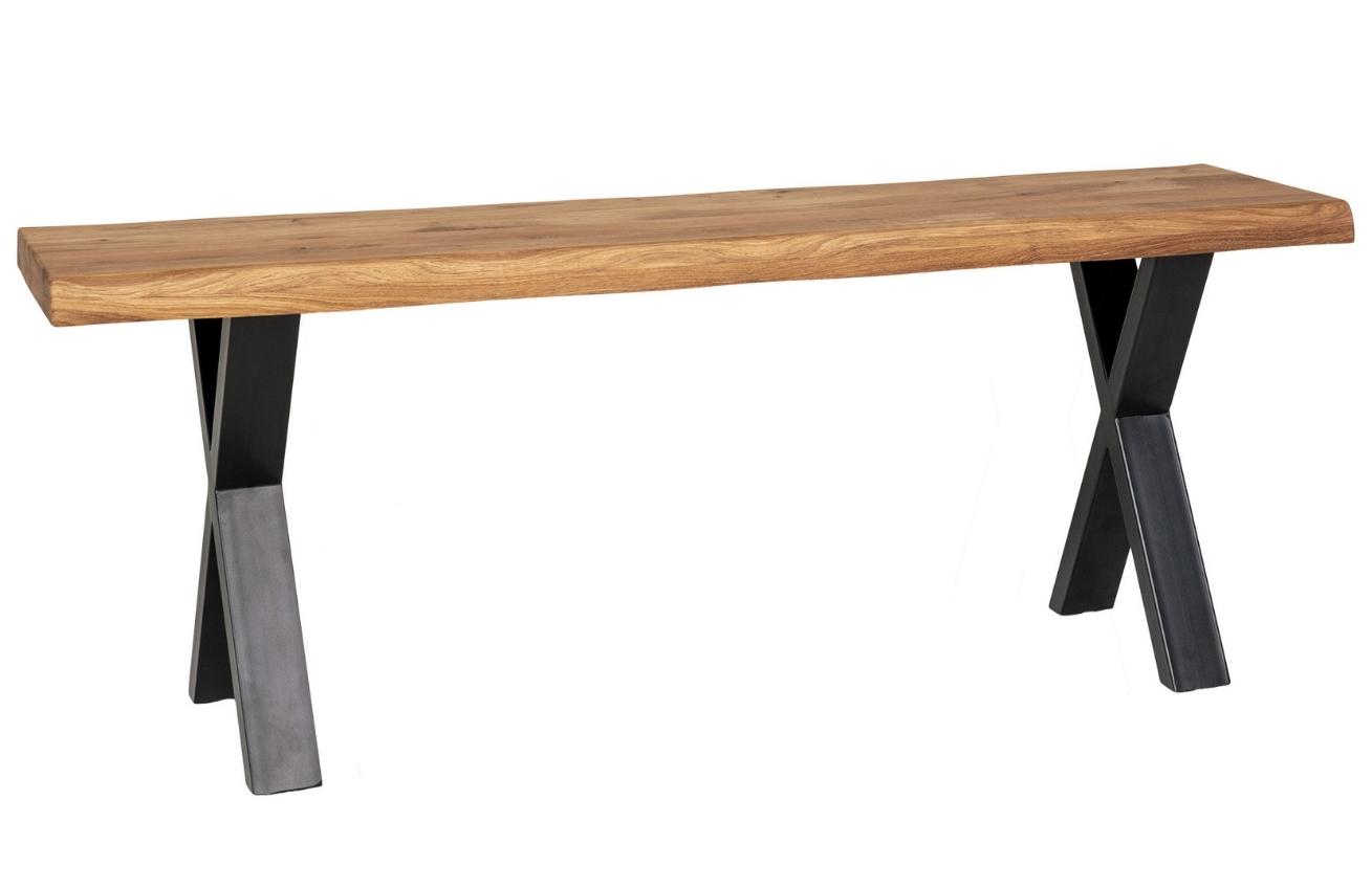 Nordic Living Přírodní dubový jídelní stůl Luon 120 x 32 cm