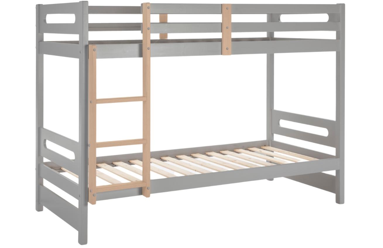 Světle šedá lakovaná dětská patrová postel Marckeric Sami 90 x 190 cm