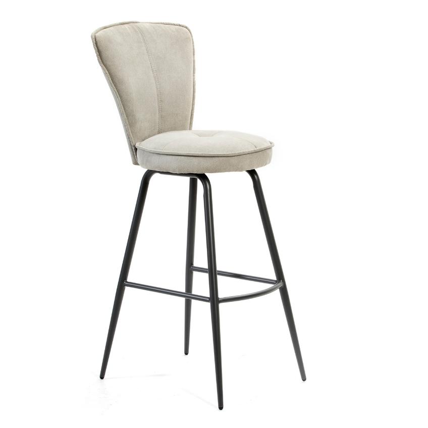Světle šedá látková barová židle Marckeric Minty 74 cm