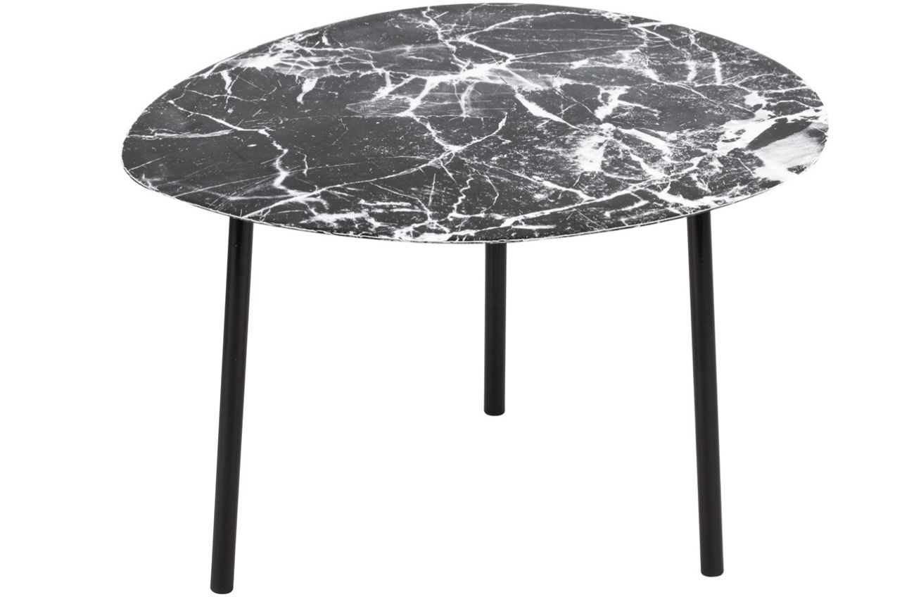 Time for home Černý mramorový konferenční stolek Métis 60 cm