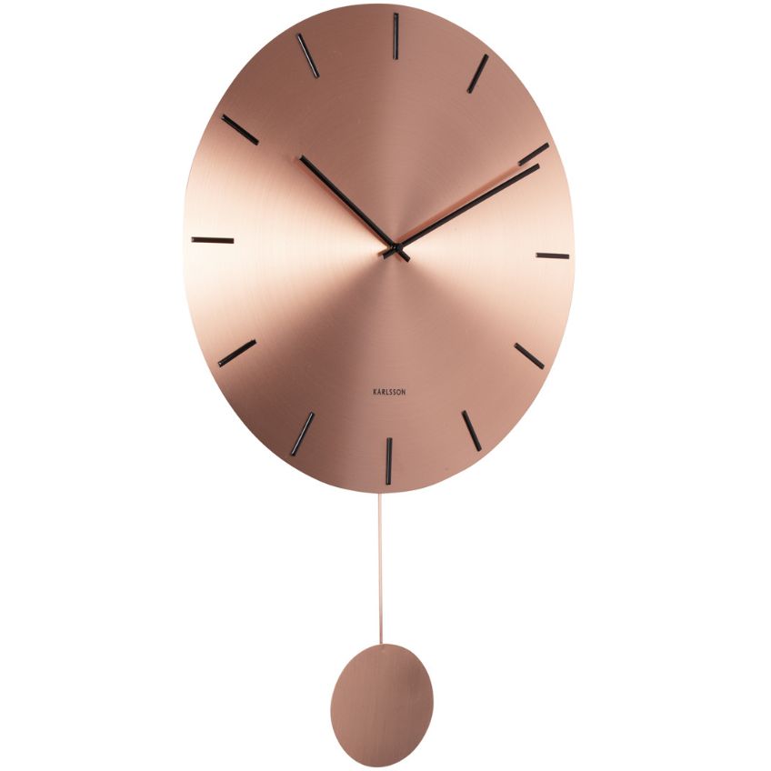 Time for home Měděné nástěnné hodiny Niria 47 cm s kyvadlem