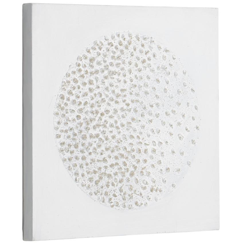 Bílý abstraktní obraz Kave Home Adys 40 x 40 cm