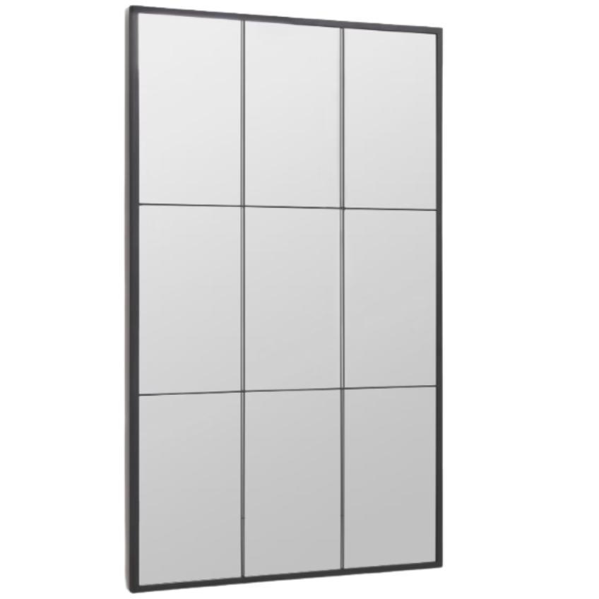 Černé kovové závěsné zrcadlo Kave Home Ulrica 100 x 160 cm