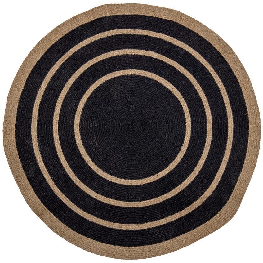 Černý jutový koberec Bloomingville Lune 120 cm