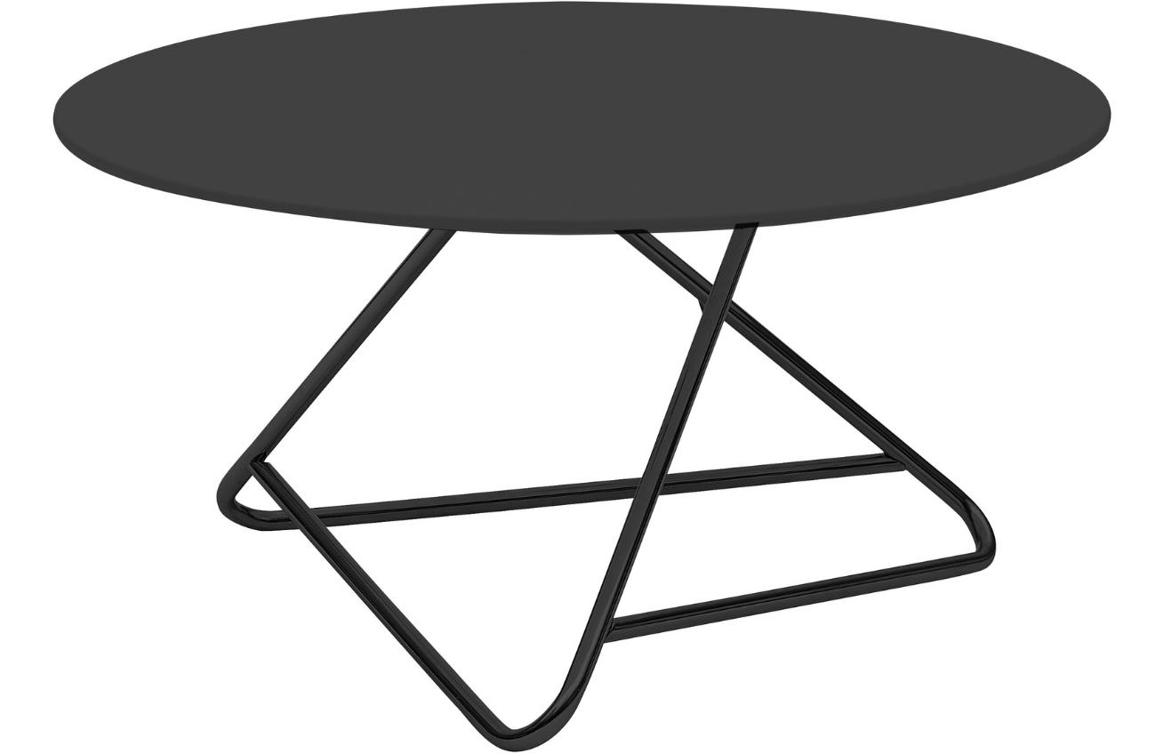 Černý lakovaný konferenční stolek Softline Tribeca 75 cm s černou podnoží
