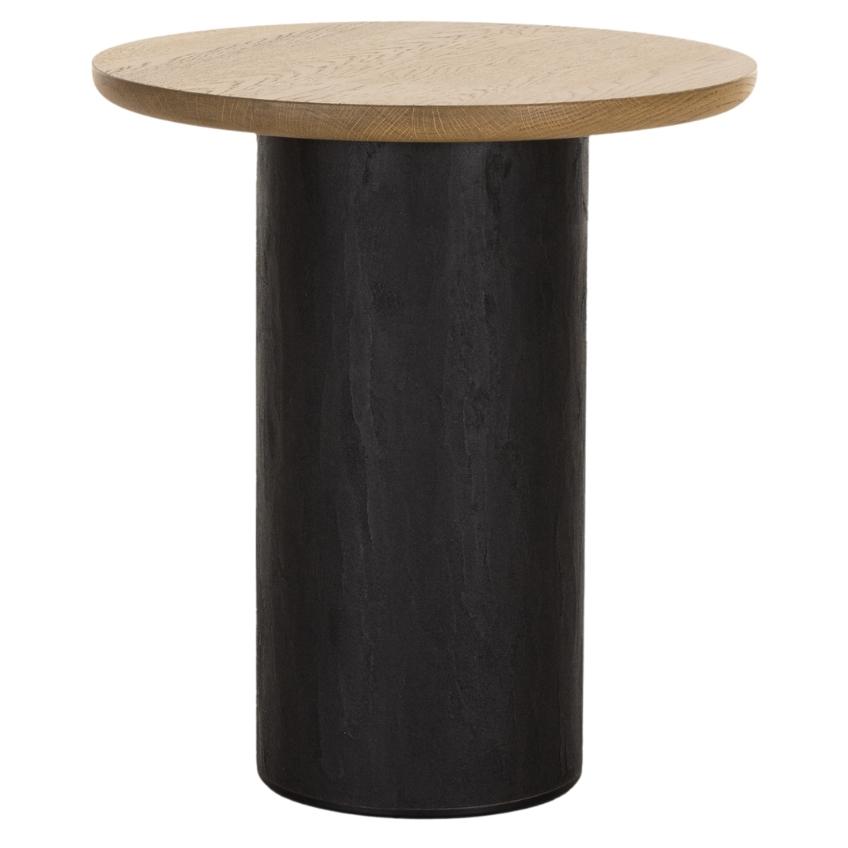 Dubový kulatý odkládací stolek Cioata Veneto 50 cm