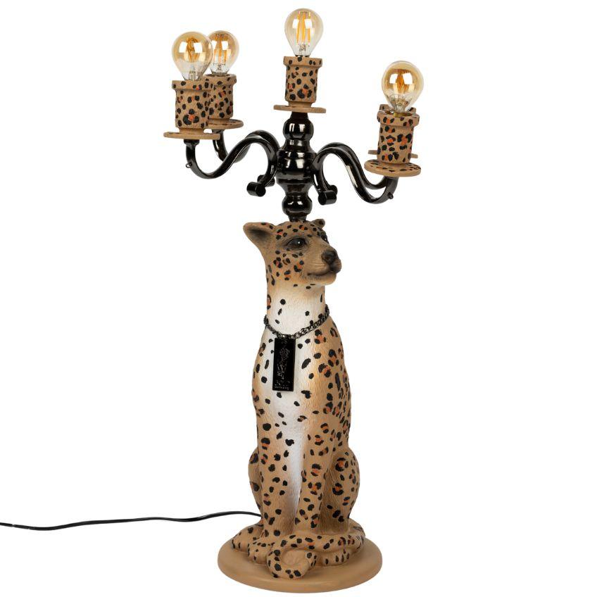 Hnědá stolní lampa Bold Monkey Proudly Crowned Panther 62 cm