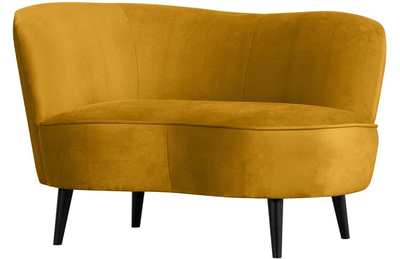 Hoorns Okrově žluté sametové lounge křeslo Norma 112 cm